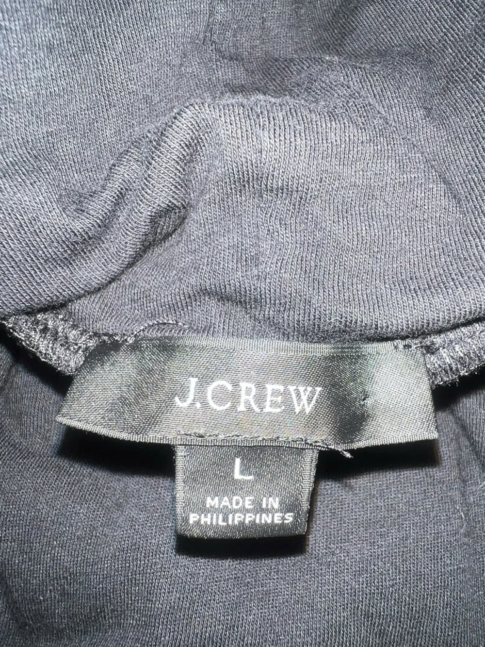 J. Crew Black Crewneck Long Sleeve Top Size Large 100% Cotton